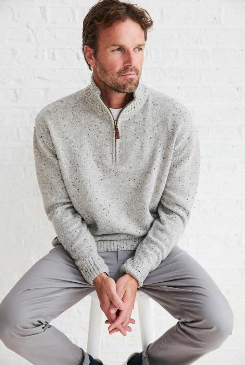 Belleek Troyer Mens Sweater - Light Grey