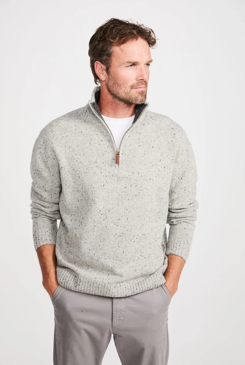 Belleek Troyer Mens Sweater - Light Grey